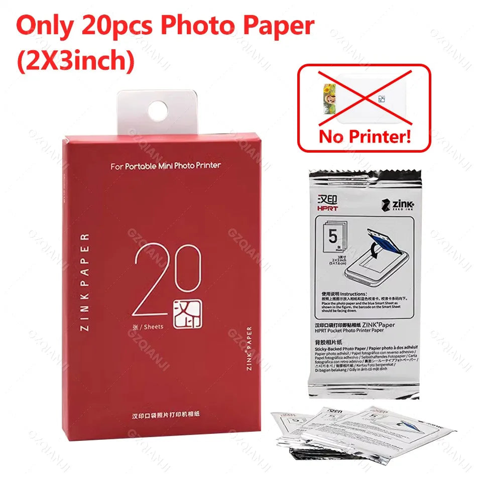 HPRT MT53 Portable Mni Mobile Pocket Printer BT Wireless Photo Printer with Zink Technology 2x3 Inch Color Photo Printer Maker