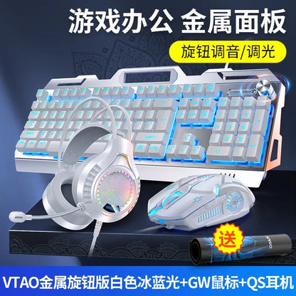 RGB Gamer Keyboard Gaming Keyboard and Mouse Headphone Gamer Kit Backlit USB Wired Computer KeyboardFor Pc Laptop 3 In1 Teclado