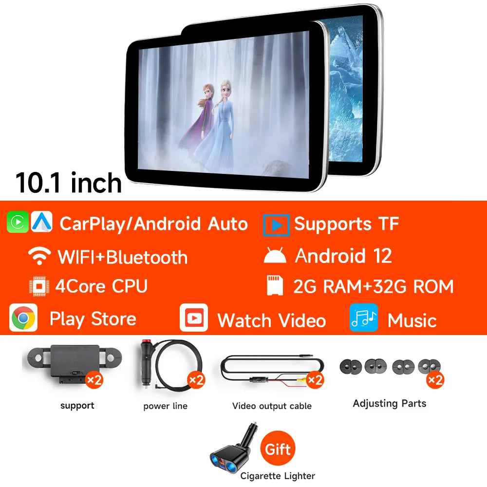 JIUYIN Android Headrest Monitor Display IPS Tablet Touch Screen For Car Rear Seat Player Online Video TV Play Store