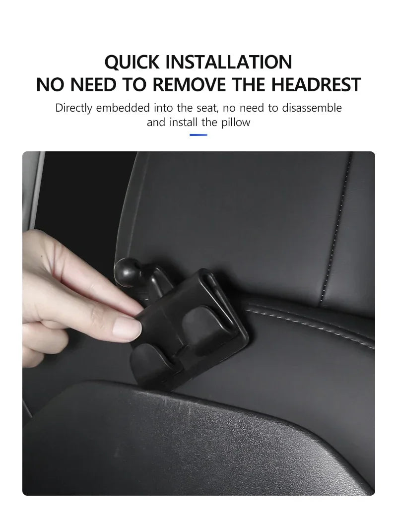 Car Headrest Mount Holder for Tesla Model 3/Y Adjustable Back Seat Tablet Mount Phone Holder for 4.7in to 12.9in Car Accessories