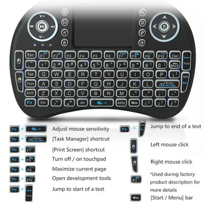 Backlit Mini Wireless Keyboard Spanish French Azerty Russian Portuguese Brazil Language Air Mouse With Touchpad N RGB PC TV Box