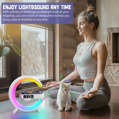 Original Google Multifunction Bluetooth Speaker TF RGB Night Light 15W Wireless Charger Stand for iPhone Samsung Xiaomi Fast Charging Station