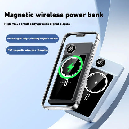 200000mAh Power Bank Magsafe Wireless Large Capacity PowerBank Portable Slimmer Digital Screen Display.