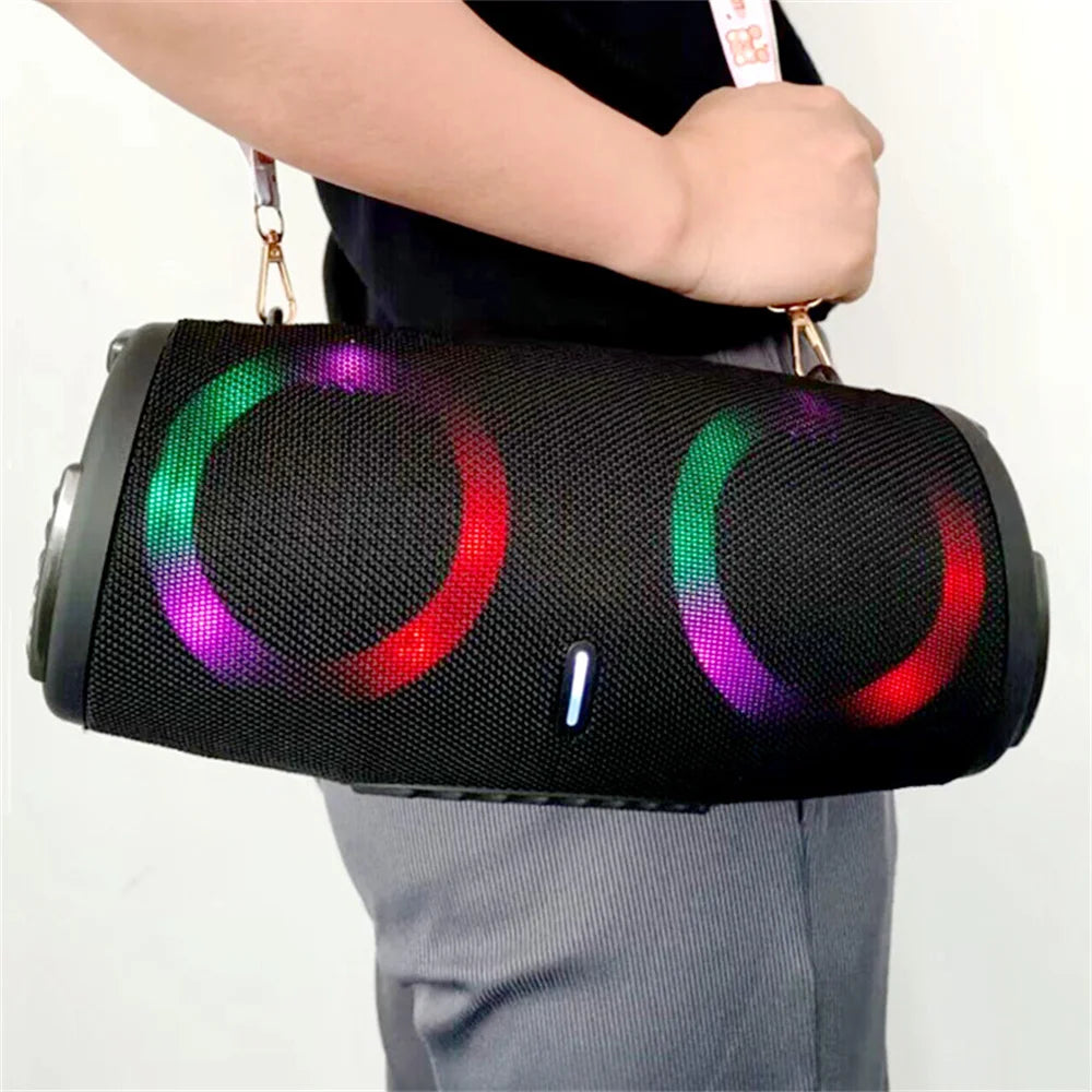 Super Portable Waterproof 100W High Power Bluetooth Speaker RGB Colorful Light Wireless Subwoofer 360 Stereo Surround TWS FM Boom Box