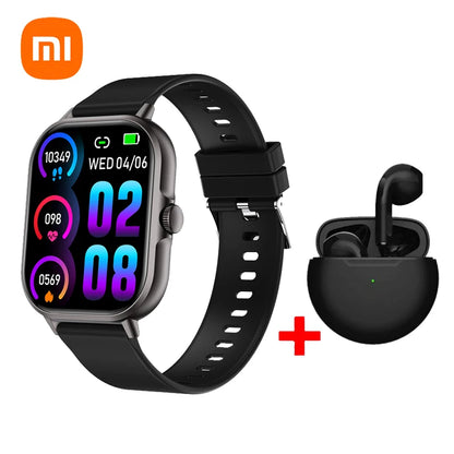 Xiaomi Smart Watch 2025 Android Gift Bluetooth Call Smartwatch 2024 Touch Dial Music Fitness Tracker Sports Watches + Earphone