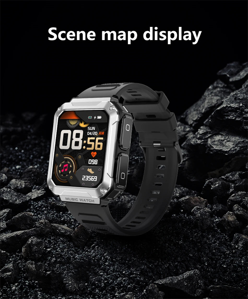 LIGE 2024 Smart Watch With Earbuds Bluetooth Call TWS 4G RAM Local Music Control Waterproof Smartwatch Men For Android iOS