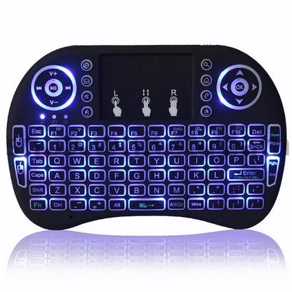 Backlit Mini Wireless Keyboard Spanish French Azerty Russian Portuguese Brazil Language Air Mouse With Touchpad N RGB PC TV Box